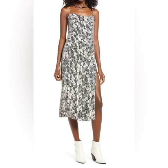 OPEN EDIT Beige and black‎ zebra print slip dress size M. - Picture 1 of 14
